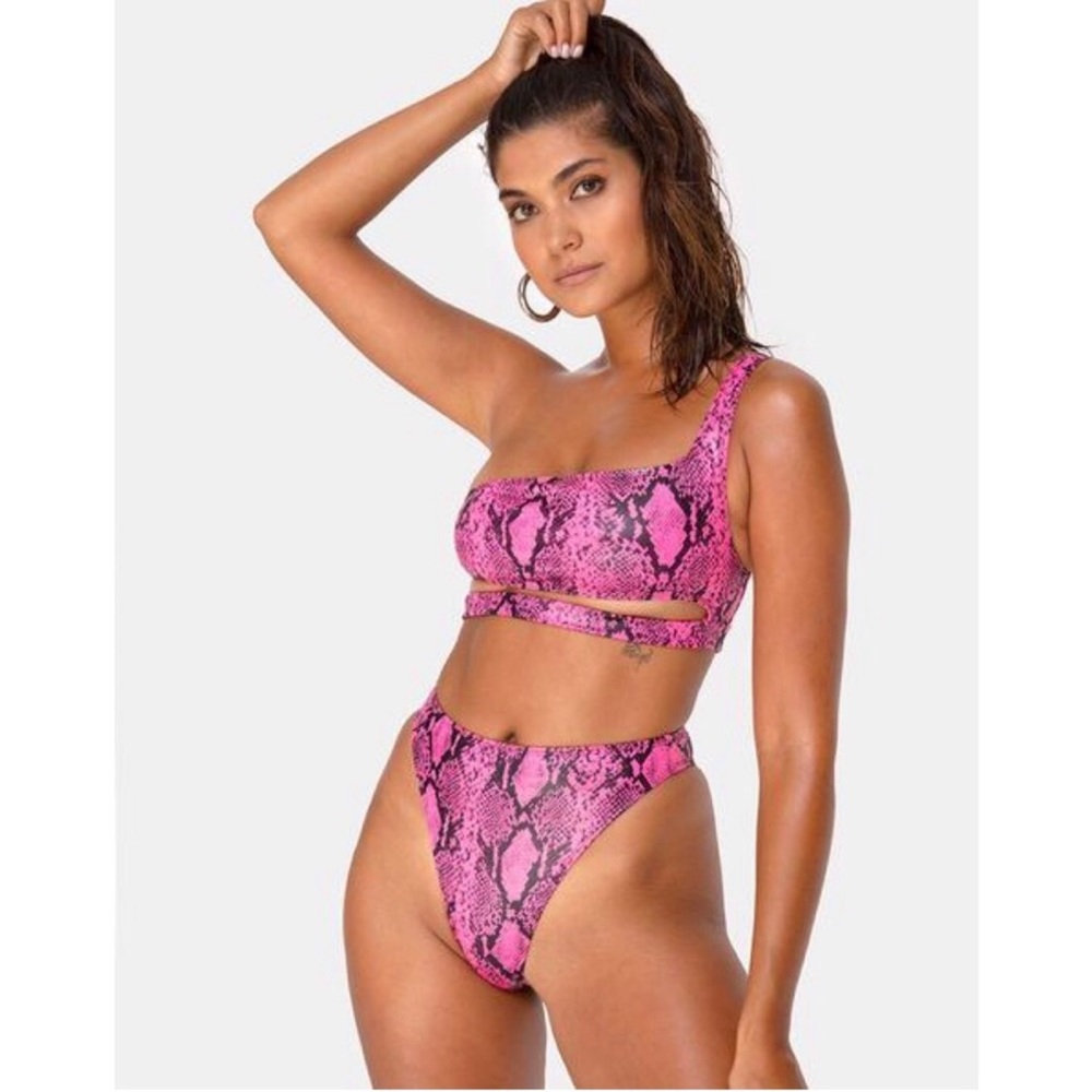 Motel Rocks | Ledra‎ Bikini - Snake Pink $69